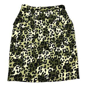 Versace Istante Vintage Luxury Designer Cheetah Print Wool Skirt - Womens XS
